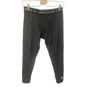 Under Armour Size Youth XL Black‎ Fitted Compression Tights Athletic Spellout